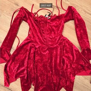 Current Mood Crimson Velvet Dress